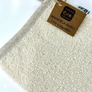 Manopla baño lino y algodon