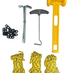 Set De Estacas Y Vientos + Martillo Para Carpa Atom Amarillo